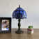 Bloomsbury Tiffany Mini Table Lamp Stained Glass Baroque Style Lavender LED Bulb Included H14"