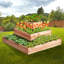 Boîte à fleurs surélevée en bois avec jardin 44,5 x 44,5 x 20,1 po