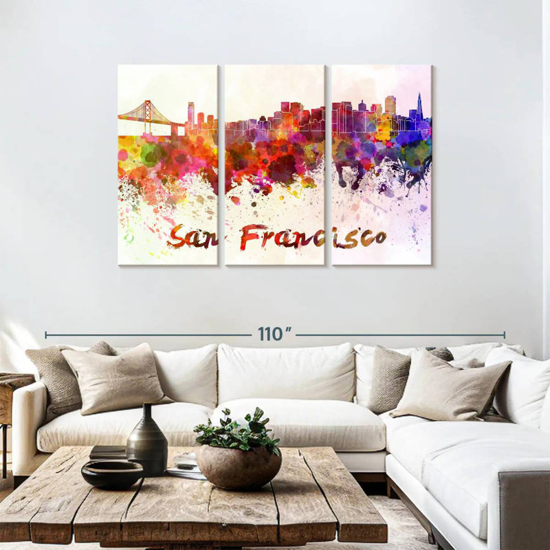 Couleurs de l'horizon de Sir Francisco à San Francisco, H 48 po x l 74 po