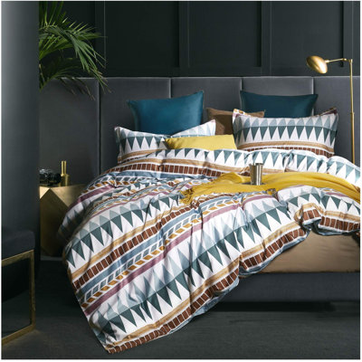 Sateen Geometric Shapes Duvet Cover