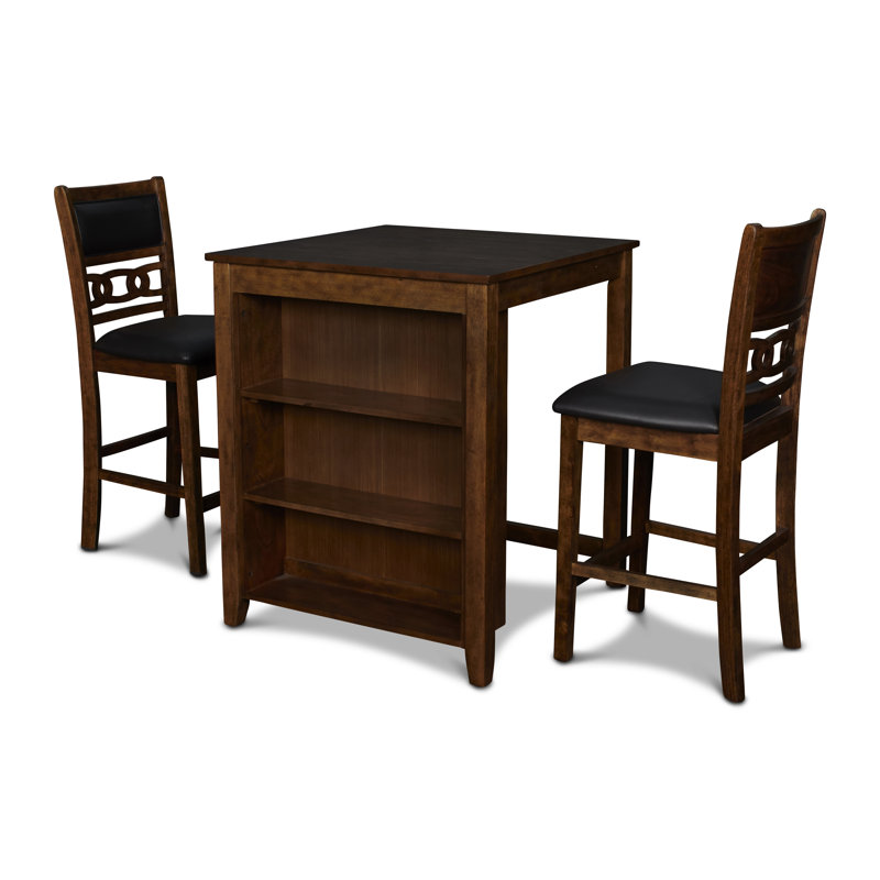 Ziemer 2 - Person Solid Wood Top Four Leg Dining Set, Brown