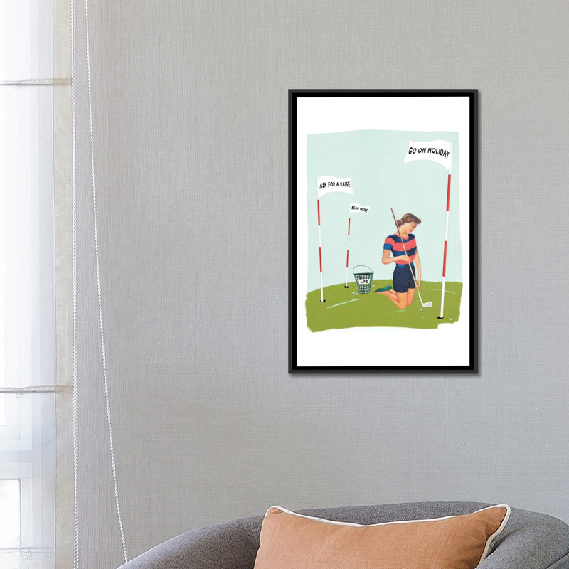 « life goal goals », impression sur toile, H 26 po x l 18 po x P 1,5 po, Toile avec cadre noir, Pas de tapis
