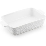 Casserole Dish For Oven, 4.2 QT Baking Dish, 9X13 Large Porcelain Baking Pan, Durable Rectangular Lasagna Pan Deep With Handles, Microwave Oven Safe