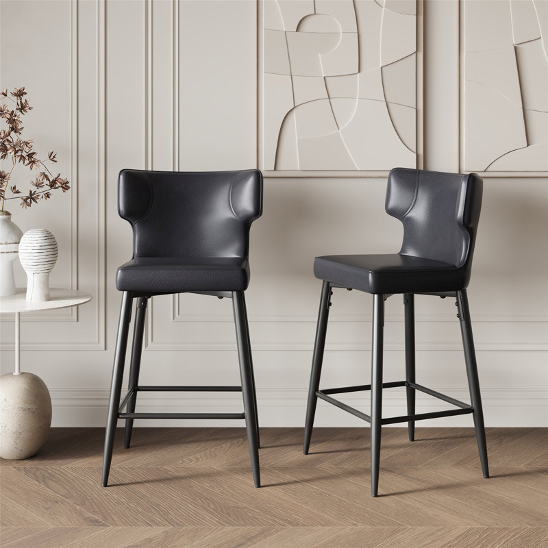 Dejon Bar Stools Set of Two, Black