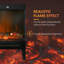 HOMCOM Charming Electric Fireplace Heater, Quiet Freestanding Stove, Black