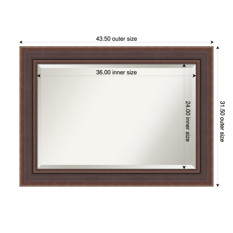 Miroir mural de salle de bain Moab, 31,5 po x 43,5 po