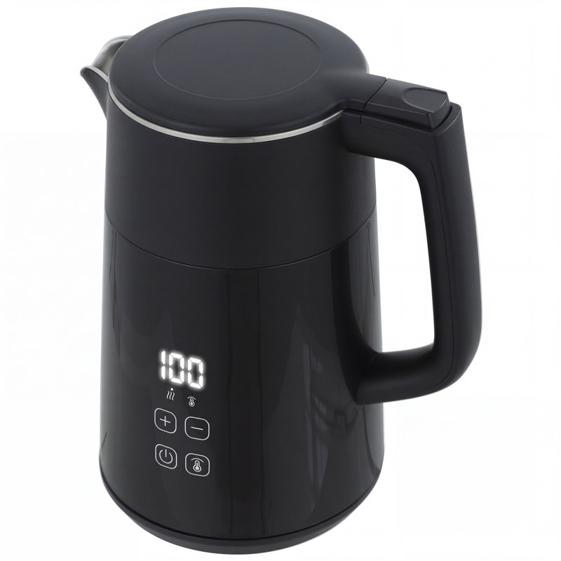 HOMCOM 1.7L Electric Tea Kettle, Black/Silver
