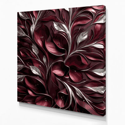 Abstract Florals 91 Red Canvas Wall Art