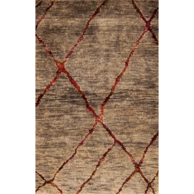 Seville Hand Knotted Area Rug in Gray/Red/Ivory, Sample 2' x 3'