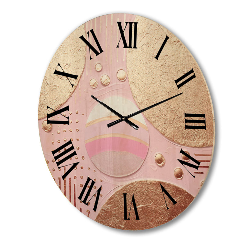 Horloge murale en bois doré Golden Moon, Moyenne