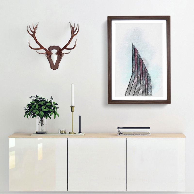 Sketching the Architecture Vol.46 - Picture Frame Drawing Print, Walnut Framed, 36cm H x 27cm W x 2cm D