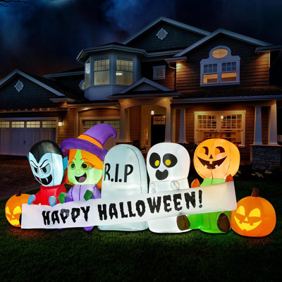 Décoration de jardin gonflable 8 pi Halloween - sorcière fantôme citrouille vampire