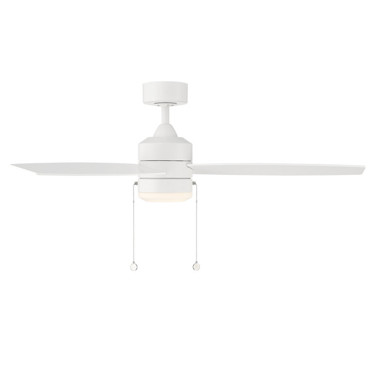Atlantis 52'' Ceiling Fan with LED Lights, Matte White