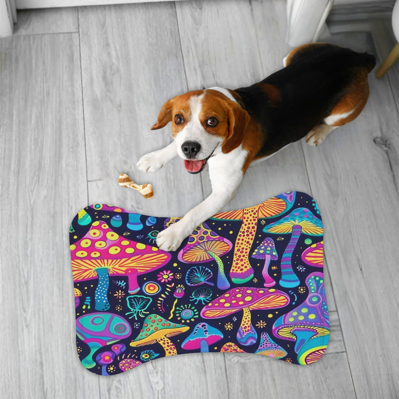 Vibrant Mushroom Designs - Tapis d'alimentation en os 1 pièce