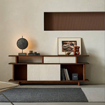 Chinese-style retro sliding door side cabinet