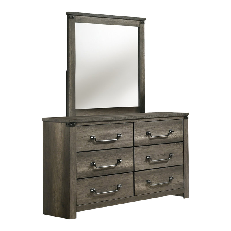 Commode 6 tiroirs avec miroir Carrizales