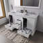 Ensemble de meuble-lavabo double 60 po x P 22 po avec plateau en marbre de Carrare et robinet-1746499412