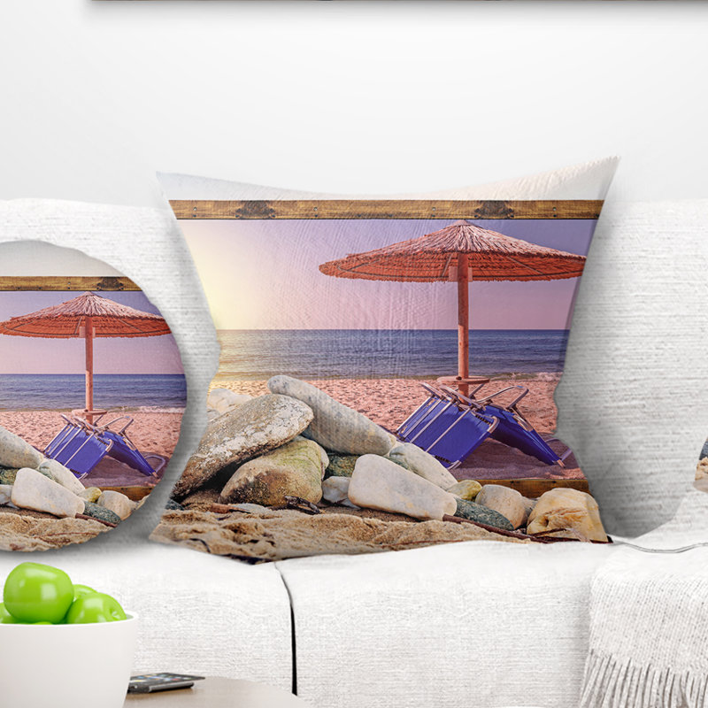 Coussin de plage encadré à effet de plage encadré, 16 po x 1 po