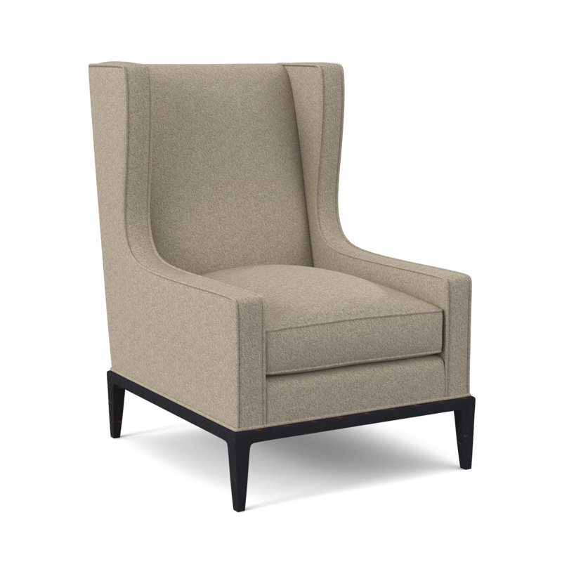 Fauteuil à oreilles 28 po Claxton, Ébène vintage, Lin de Venise
