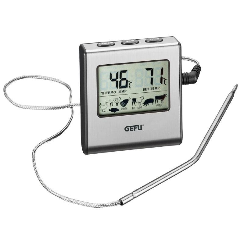 Gefu Stainless Steel Tempere Digital Oven Thermometer - Silver
