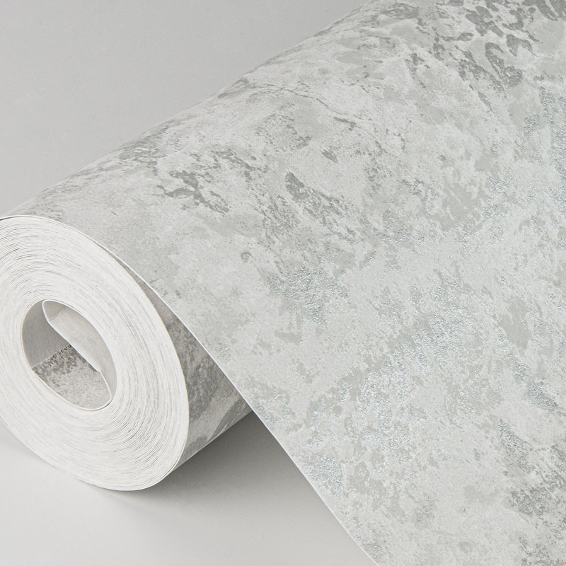 Gray Resource Floral Metallic Wallpaper Roll, Dove