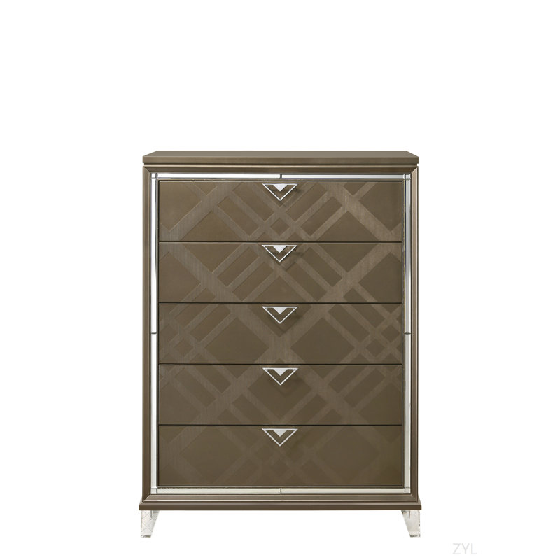 Commode à finition champagne foncé