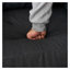 Ensemble de fauteuil capitonné et repose-pieds gris foncé