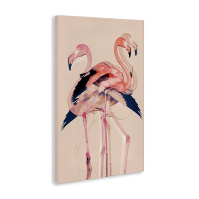 Overlapping Pink Flamingoes Canvas, design by 1x