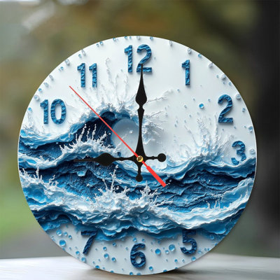 Horloge murale artistique Blue Wave
