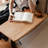 Burlywood+Black+Silver Rectangular Solid Wood+Aluminium Alloy End Table