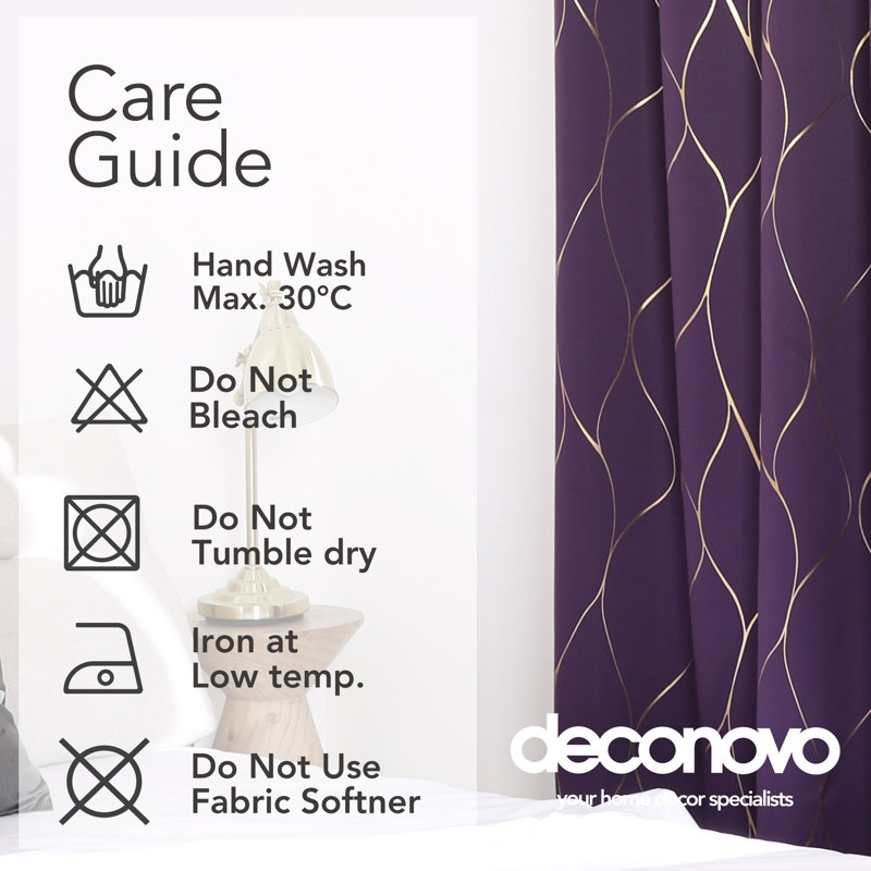 Valmar Blackout Curtain Pair, Purple Grape, Width 132 x Drop 229cm
