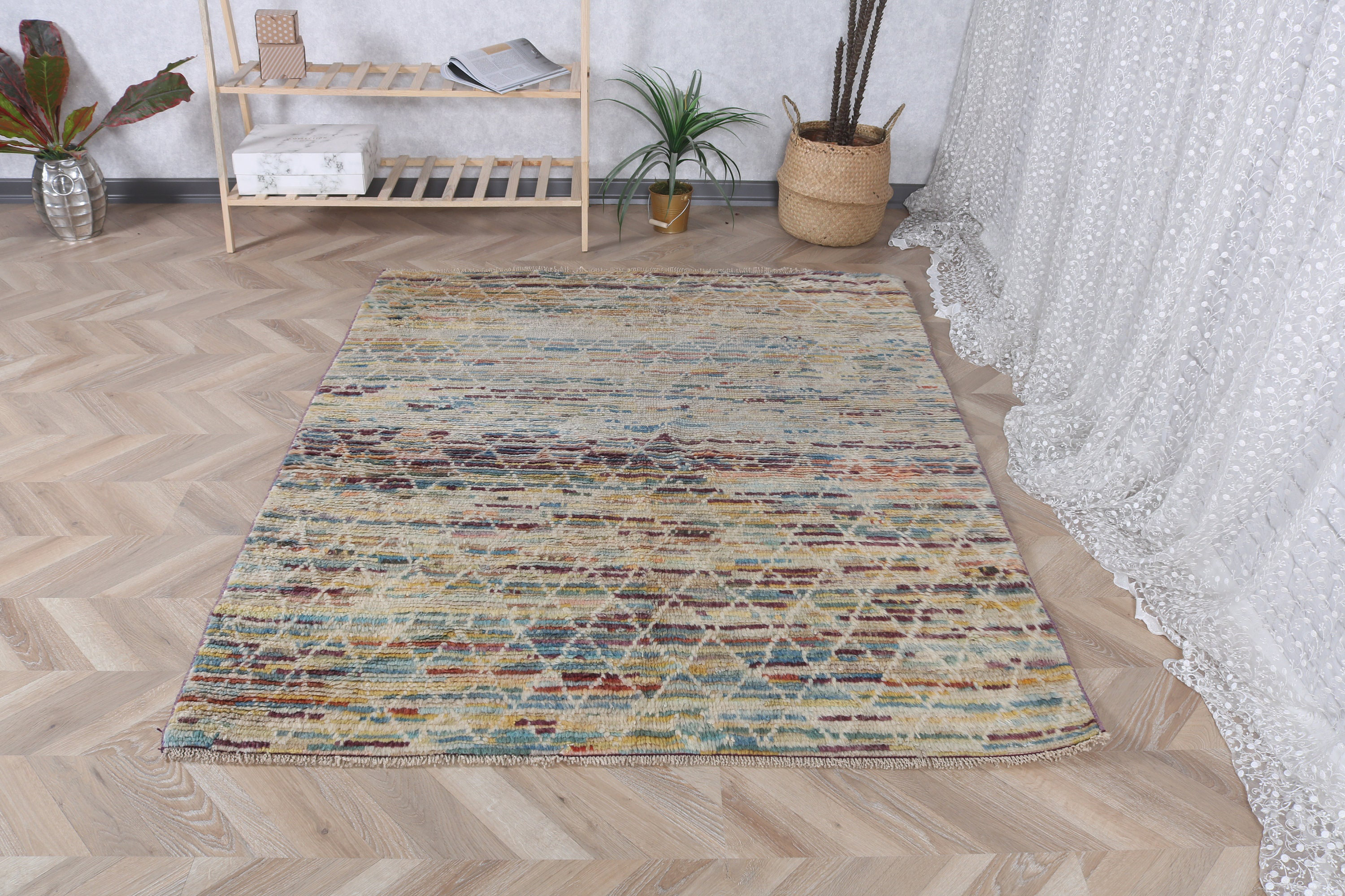 Foundry Select Authentic Turkish Vintage Area Rug in Pale Yellow with ...