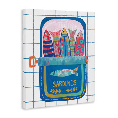 «Silly Sardines Blue Tin Canvas» par Courtney Prahl
