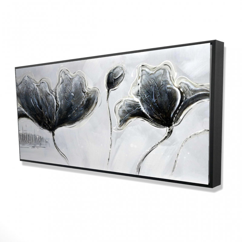 Industrial style flowers - 24"x48" Framed canvas