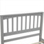 Lit plateforme simple en bois massif pour chambre à coucher, cadre gris classique avec tête et pied de lit, aucun sommier requis-129427547