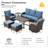 7-Piece Patio Furniture Set with Swivel Chair-859890215