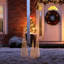 Set Of 3 Lighted Christmas Plastic Champagne Gold Cone Tree With 65 Warm White LED Lights