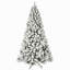 Arbre de Noël illuminé enneigé 8 pi avec 500 lumières UL blanc chaud, 1460 pointes en PVC, fil à mémoire dépliable, assemblage facile et support en métal stable - décor des Fêtes enneigé-540913698-540913705