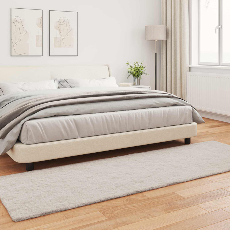  Faux Rabbit Fur Rug Olite Polyester, Beige, Runner 100 x 200 cm