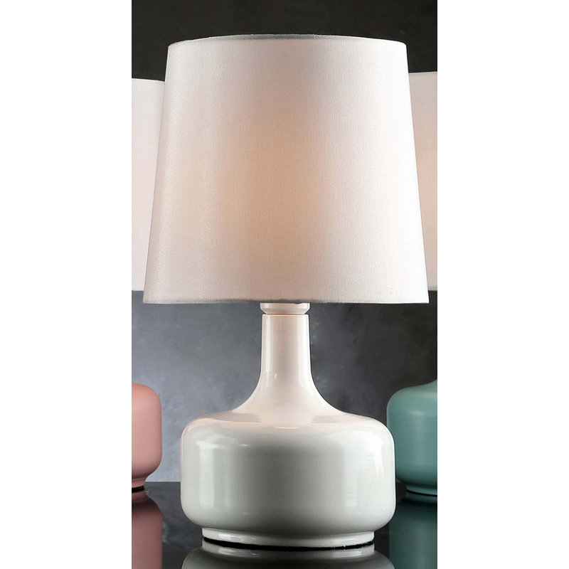 Lampe de chevet 17 po Dedrek, Blanc lustré