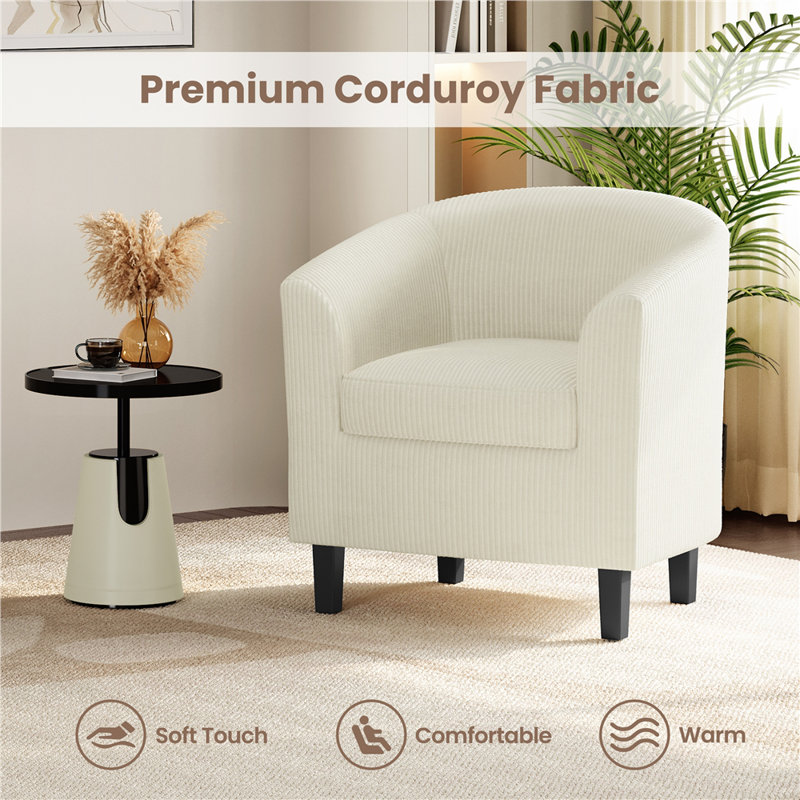Fauteuil d'appoint Corduroy, Beige
