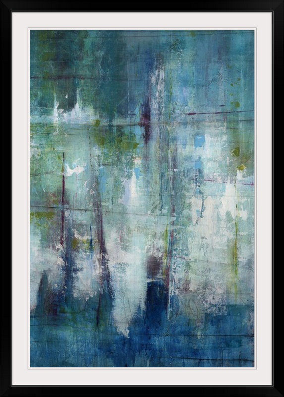 'crépuscule serein' imprimer, Cadre noir, 26" H x 20" lx 1" p