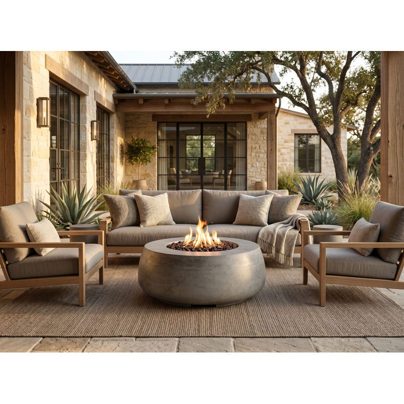 Pewter Gray Outdoor Fire Bowl, Propane