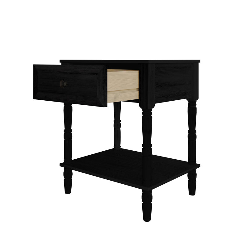Harwich Queen Solid Wood Platform Bed With 2 Nightstand, Cappuccino/Black, Queen