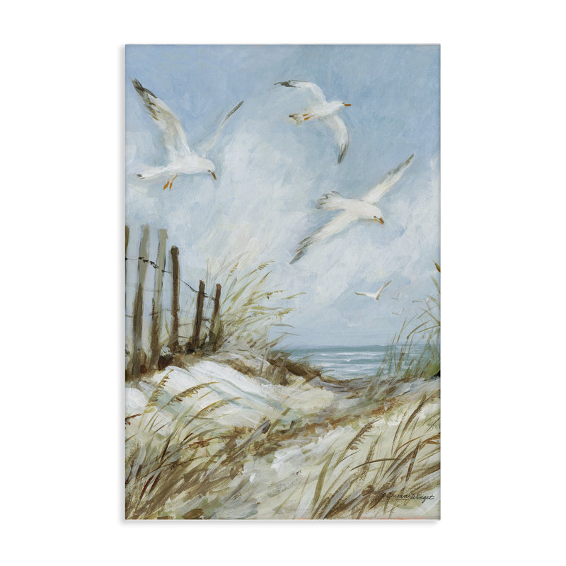 «Beach Path with Seagulls», art mural par Susan Winget, H 24 po x l 36 po
