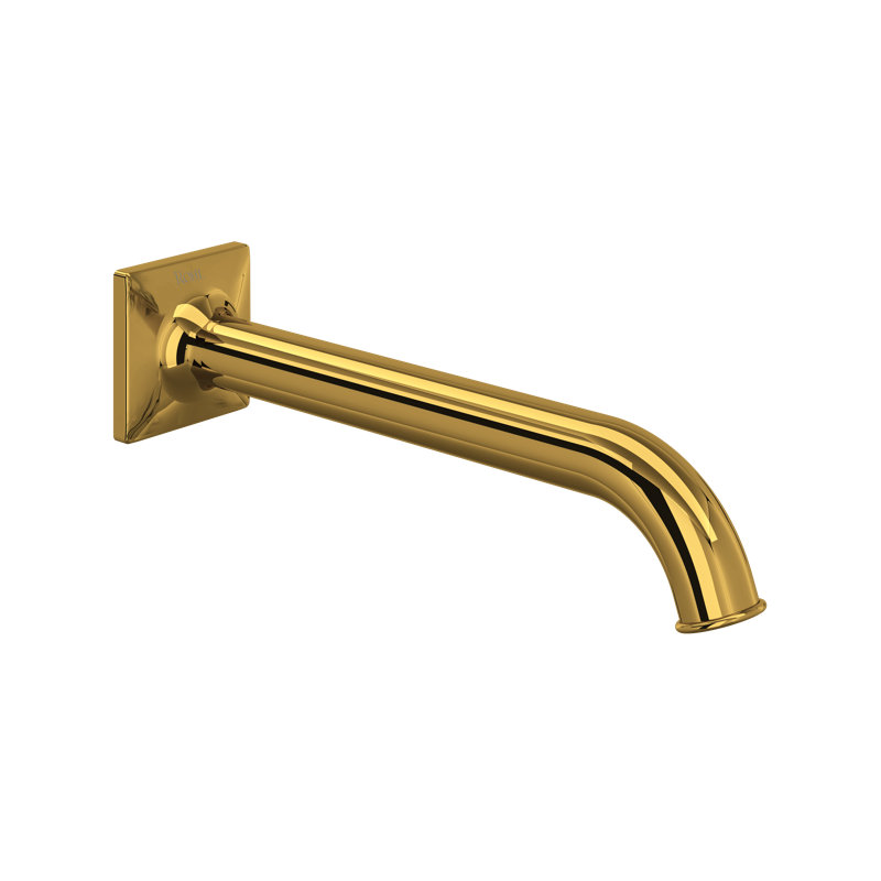 Apothecary Wall Mount Tub Spout, Unlacquered Brass