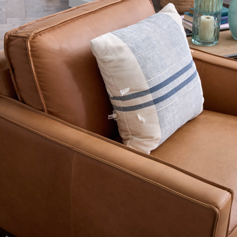 Fauteuil Cascades, Cuir véritable châtaignier