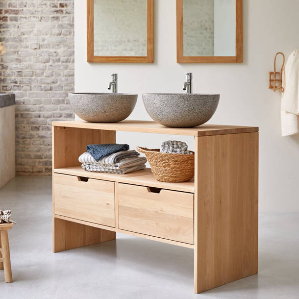 Tikamoon Kwarto Solid Wood Freestanding Bathroom Cabinet | Wayfair