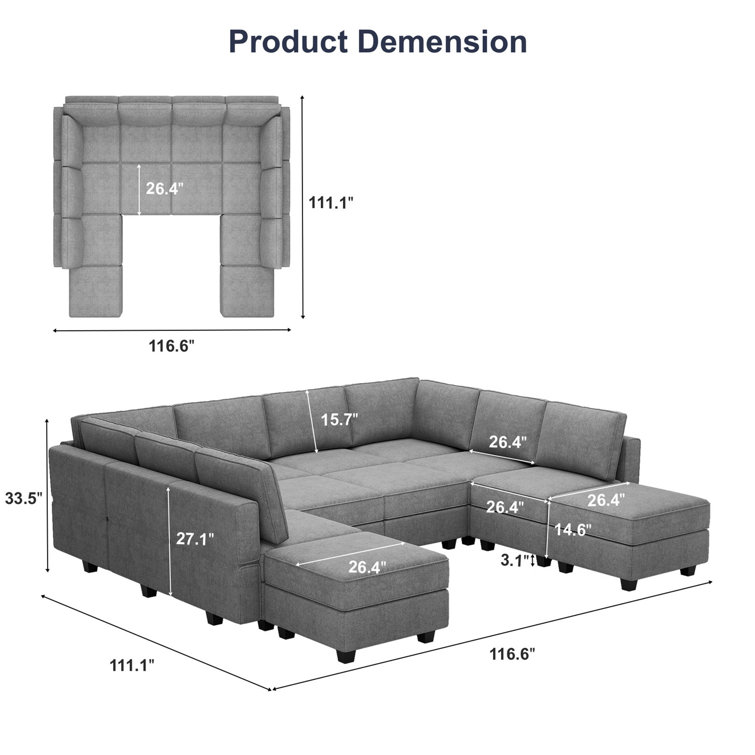 Jobyna 12 - Piece Upholstered Reclining Sectional