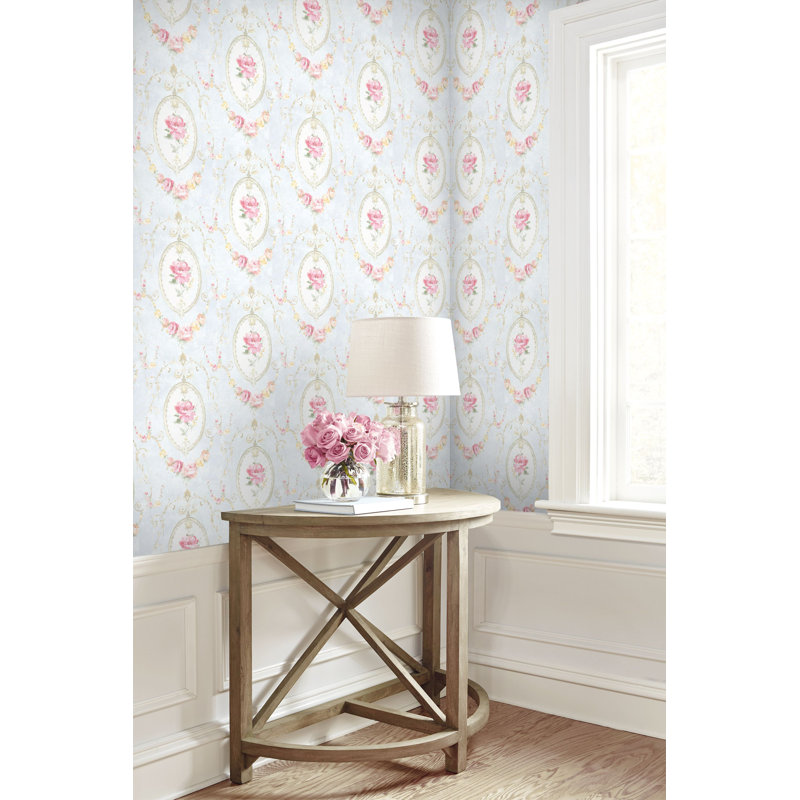 Médaillon, BLEU CLAIR / ROSE